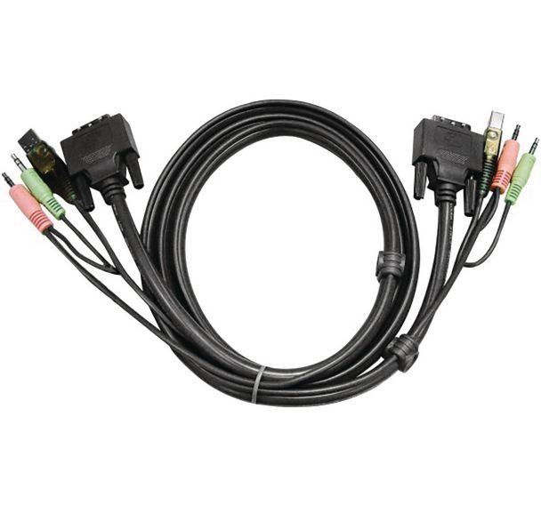 Cordon KVM DVI-I/USB/audio - 1,80M ATEN