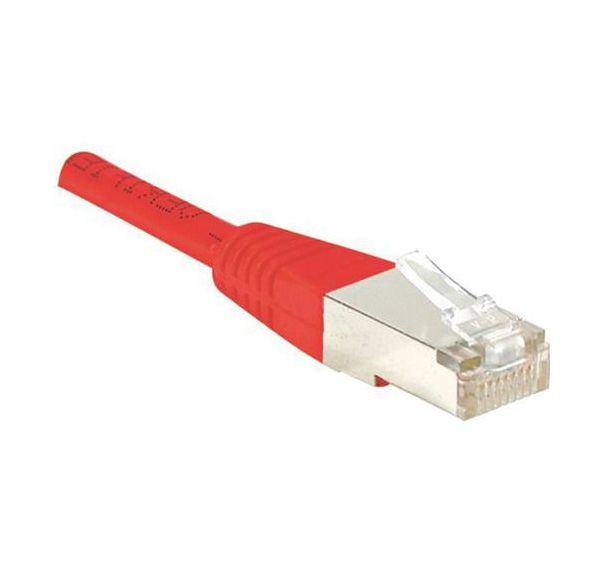 Cordon RJ45 Budget catégorie 5e F/UTP rouge - 0,15 m