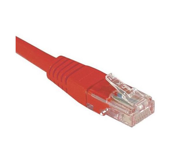 Cordon RJ45 Budget catégorie 6 U/UTP rouge - 0,5 m