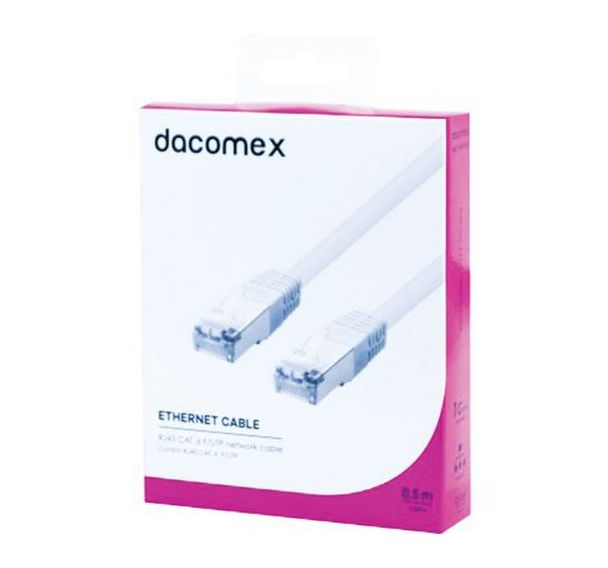Cordon RJ45 CAT. 6 F/UTP blanc - 0,5 m DACOMEX
