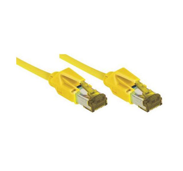 Cordon RJ45 câble catégorie 7 S/FTP LSOH snagless jaune 0,3m