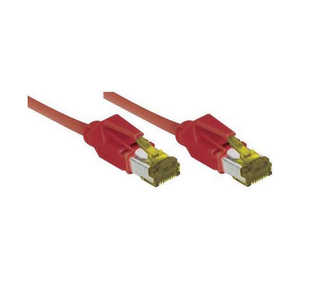 Cordon RJ45 câble catégorie 7 S/FTP LSOH snagless rouge 7,5m