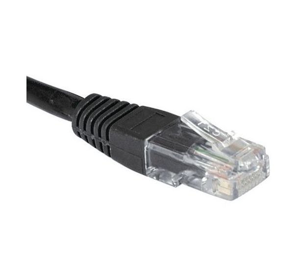Cordon RJ45 catégorie 5e U/UTP noir - 0,3 m