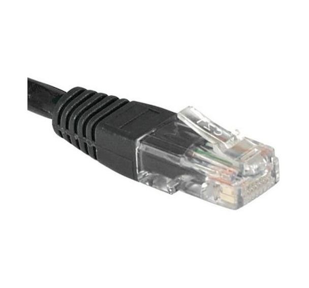 Cordon RJ45 catégorie 5e U/UTP noir - 0,15 m