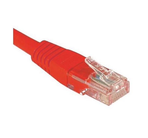 Cordon RJ45 catégorie 5e U/UTP rouge - 0,15 m