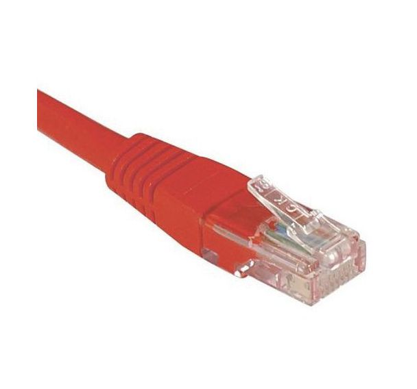 Cordon RJ45 catégorie 5e U/UTP rouge - 0,3 m