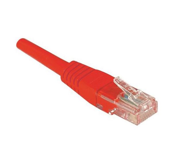 Cordon RJ45 catégorie 5e U/UTP rouge - 1 m