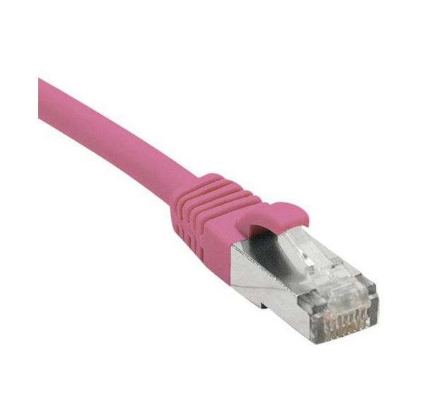 Cordon RJ45 catégorie 6A F/UTP LSOH snagless rose - 0,15 m
