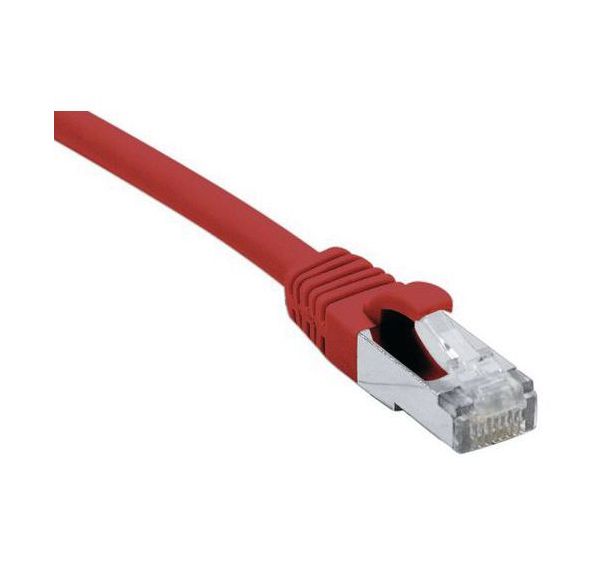 Cordon RJ45 catégorie 6A F/UTP LSOH snagless rouge - 0,3 m