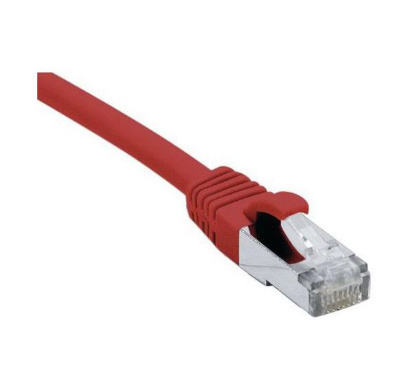 Cordon RJ45 catégorie 6A F/UTP LSOH snagless rouge - 0,5 m