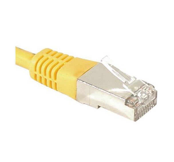 Cordon RJ45 catégorie 6A F/UTP jaune - 25 m