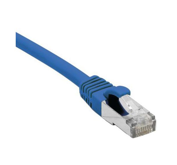 Cordon RJ45 catégorie 6A S/FTP LSOH snagless bleu - 0,15 m