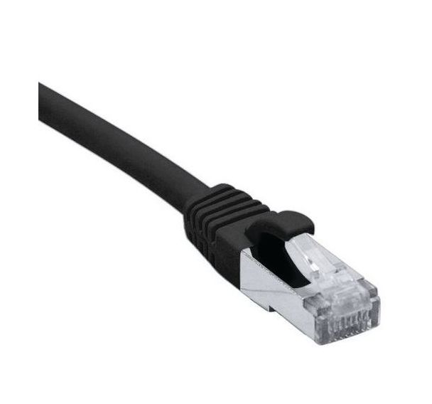Cordon RJ45 catégorie 6A S/FTP LSOH snagless noir - 0,3 m