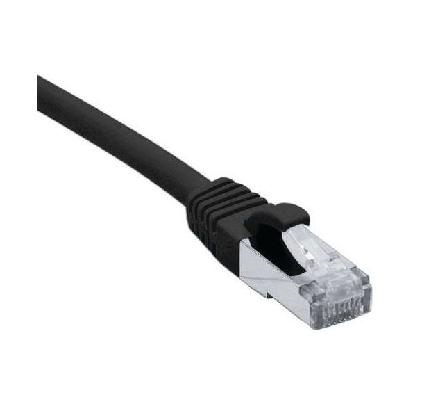 Cordon RJ45 catégorie 6A S/FTP LSOH snagless noir - 0,5 m