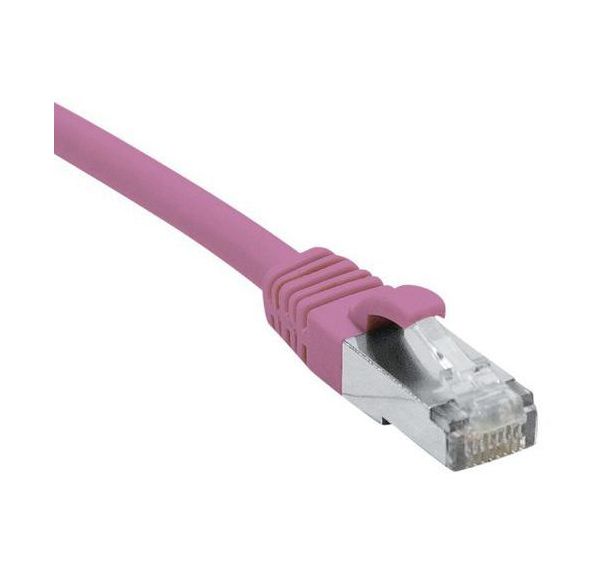 Cordon RJ45 catégorie 6A S/FTP LSOH snagless rose - 0,5 m