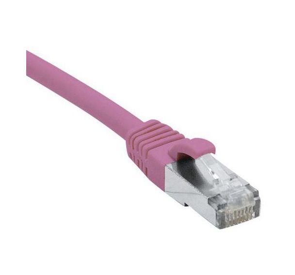 Cordon RJ45 catégorie 6A S/FTP LSOH snagless rose - 20 m