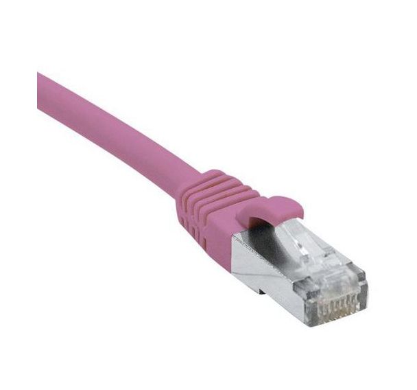 Cordon RJ45 catégorie 6A S/FTP LSOH snagless rose - 7,5 m