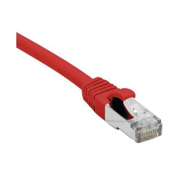 Cordon RJ45 catégorie 6A S/FTP LSOH snagless rouge - 0,15 m
