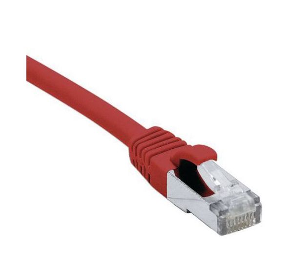 Cordon RJ45 catégorie 6A S/FTP LSOH snagless rouge - 15 m