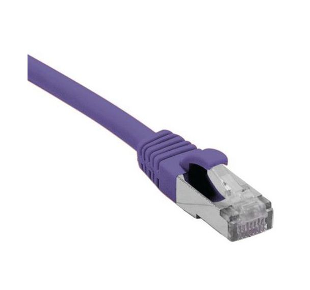 Cordon RJ45 catégorie 6A S/FTP LSOH snagless violet - 0,15 m