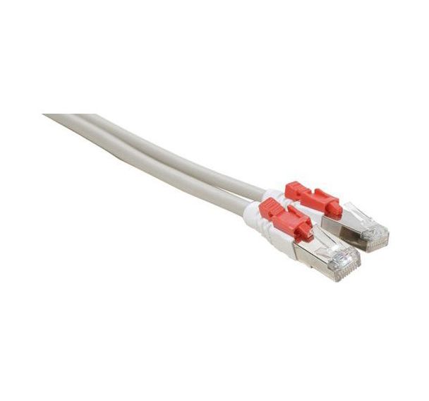 Cordon RJ45 catégorie 6A S/FTP à verrouillage gris - 0,5 m