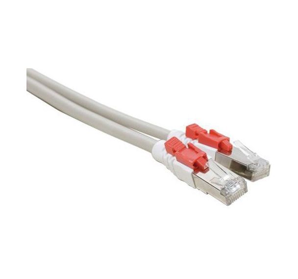 Cordon RJ45 catégorie 6A S/FTP à verrouillage gris - 1 m