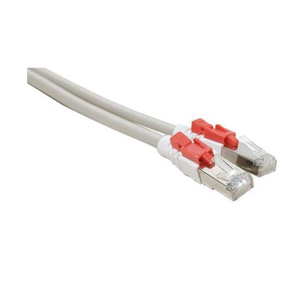 Cordon RJ45 catégorie 6A S/FTP à verrouillage gris - 2 m