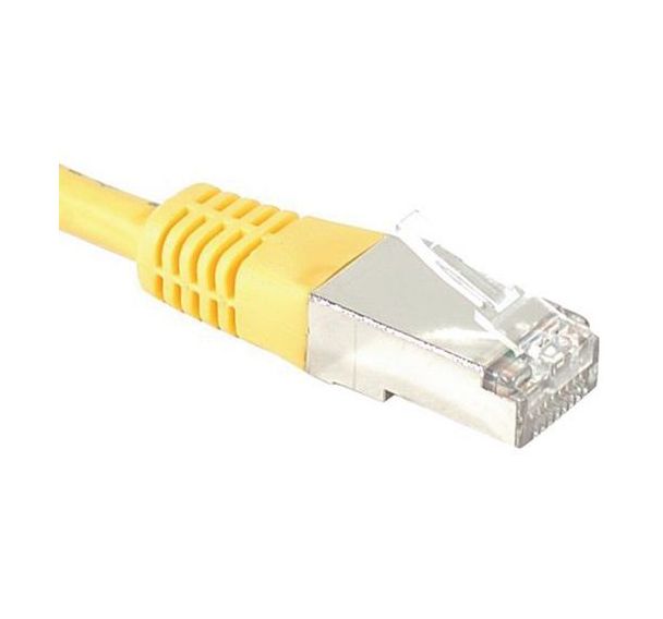Cordon RJ45 catégorie 6A S/FTP jaune - 15 m
