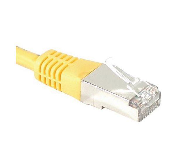 Cordon RJ45 catégorie 6A S/FTP jaune - 7,5 m