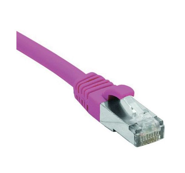 Cordon RJ45 catégorie 6 F/UTP LSOH snagless rose - 0,3 m