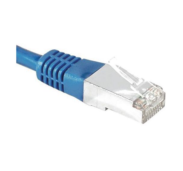 Cordon RJ45 catégorie 6 S/FTP bleu - 0,15 m