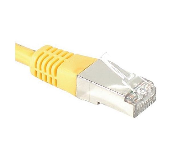 Cordon RJ45 catégorie 6 S/FTP jaune - 0,15 m