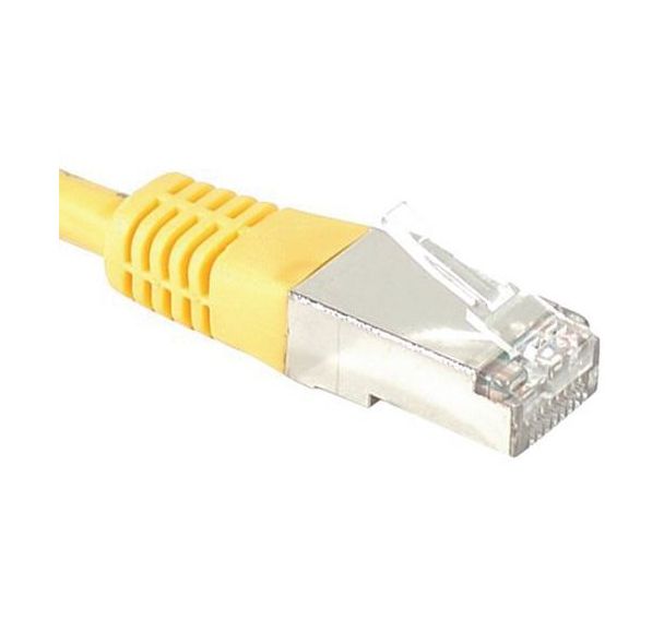Cordon RJ45 catégorie 6 S/FTP jaune - 0,5 m