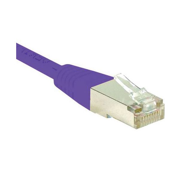 Cordon RJ45 catégorie 6 S/FTP violet - 0,15 m