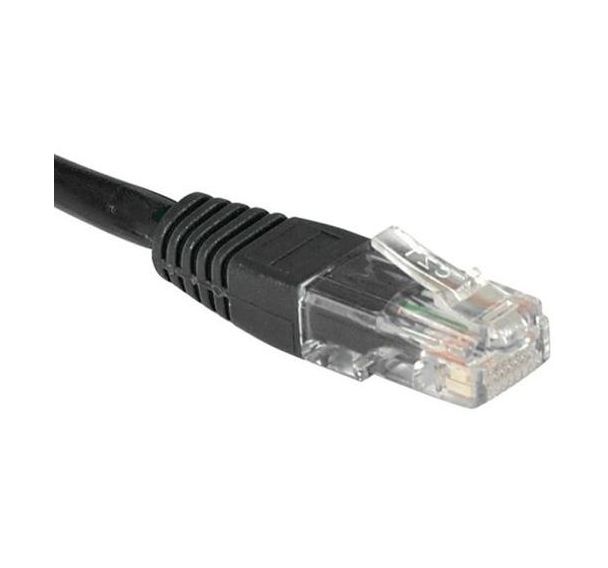 Cordon RJ45 catégorie 6 U/UTP noir - 0,15 m