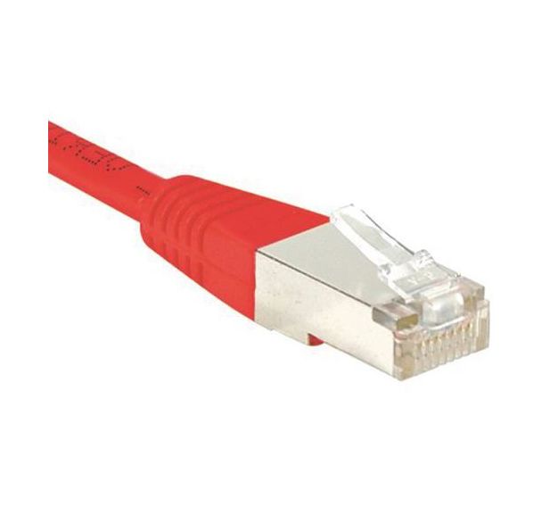 Cordon RJ45 croisé catégorie 6 S/FTP rouge - 0,5 m
