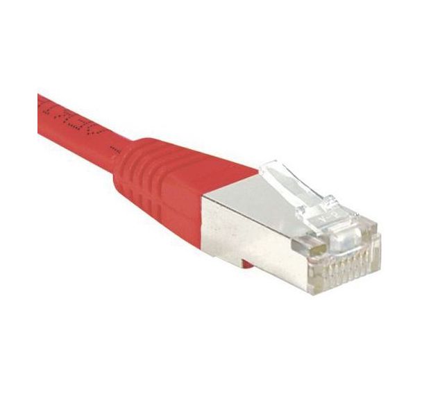 Cordon RJ45 croisé catégorie 6 S/FTP rouge - 1 m