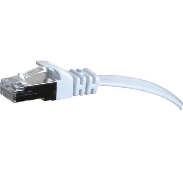 Cordon RJ45 plat CAT 6 U/FTP blanc - 0,5 m