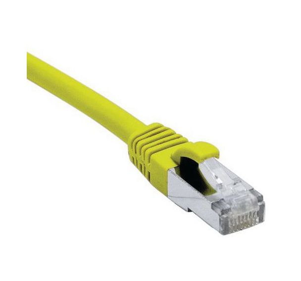 Cordon RJ45 sur câble catégorie7 S/FTPLSOH jaune 0,5m Dexlan