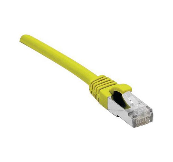 Cordon RJ45 sur câble catégorie 7 S/FTP LSOH jaune 1m Dexlan