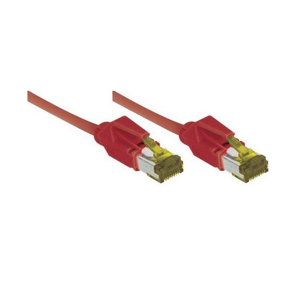Cordon RJ45 sur câble catégorie 7 S/FTP LSOH rouge - 0,5 m