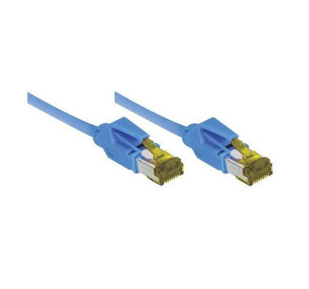 Cordon RJ45 sur câble catégorie 7 S/FTP snagless bleu - 0,5m