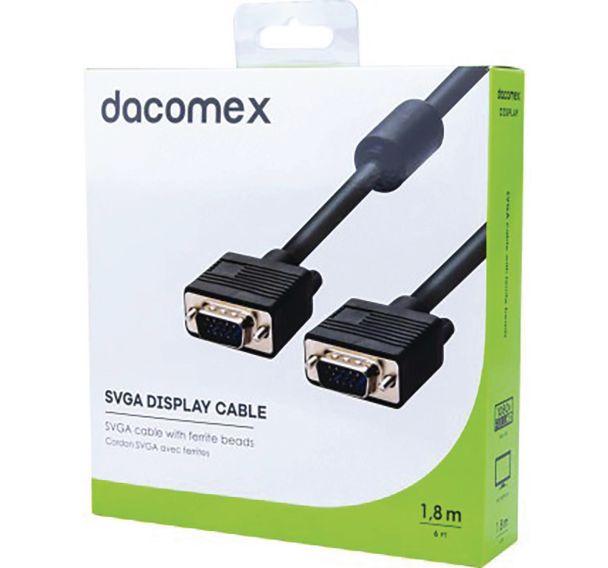 Câble SVGA avec ferrites - 1,8 m DACOMEX