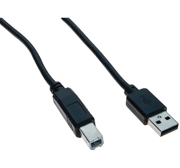 Câble USB 2.0 type A et B noir - 1,8 m