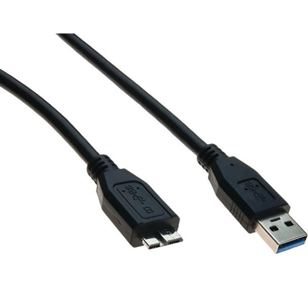Câble USB 3.0 type A et micro B noir - 1,8 m