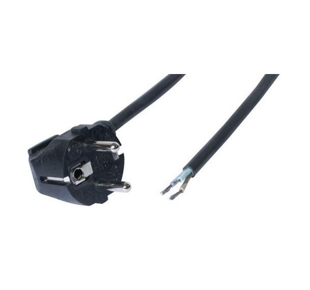 Cordon d'alimentation CEE7 / Fils dénudés noir - 3,0 m