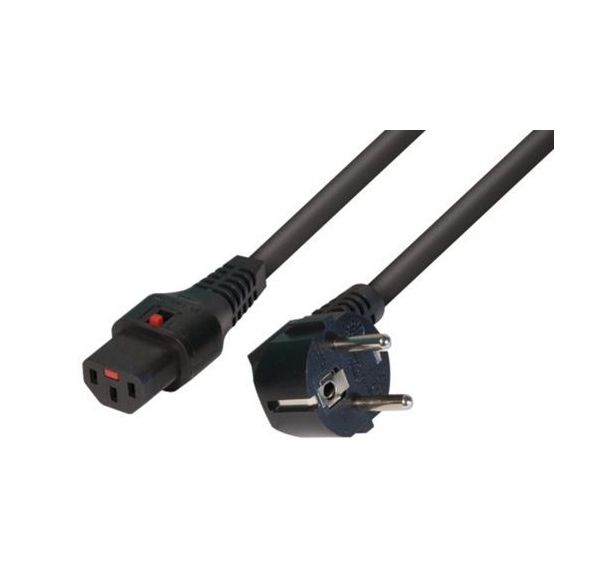 Cordon d'alimentation PC CEE7 / C13 à verrouillage noir 2m