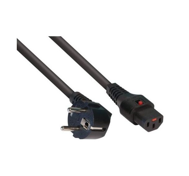 Cordon d'alimentation PC CEE7 / C13 à verrouillage noir 3m