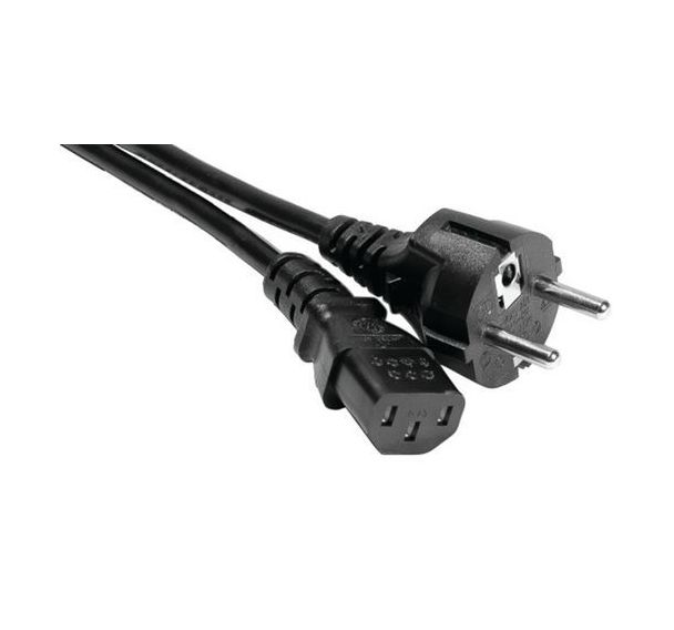 Cordon d'alimentation PC CEE7 droit / C13 noir - 5,0 m