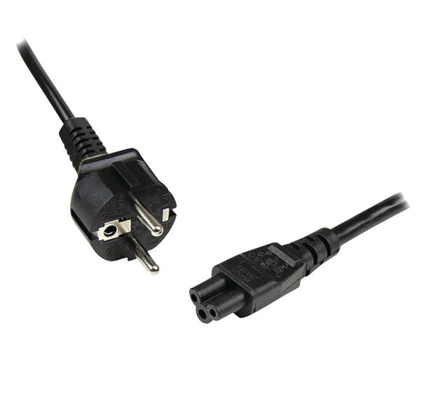 Cordon d'alimentation en trèfle Schuko CEE7 vers C5 de 1m portable-M/F-Noir